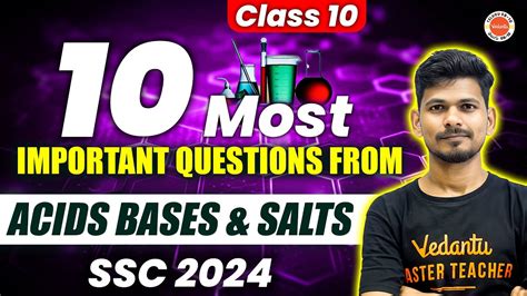 10 Most Imp Questions From Acids Bases And Salts Class 10 Ssc 2024