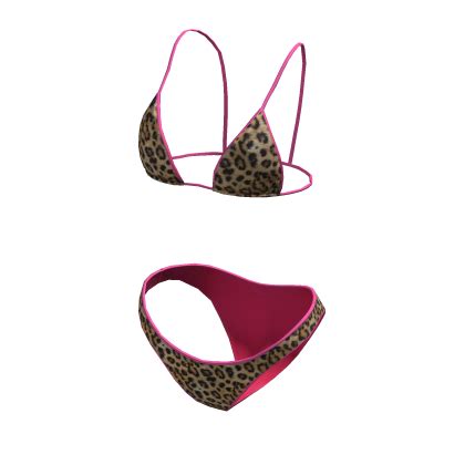 Bikini Leopard Pink Swimsuit Hawaiian String Tied Roblox
