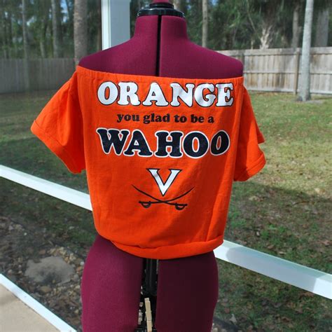 Virginia Wahoos Off Shoulder Crop Top Tie Waistsm Gem