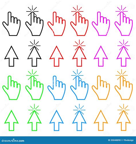 Cursor Set Stock Vector Illustration Of Email Hold