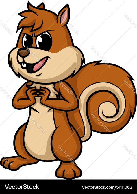 Evil squirrel character cartoon clip art Vector Image