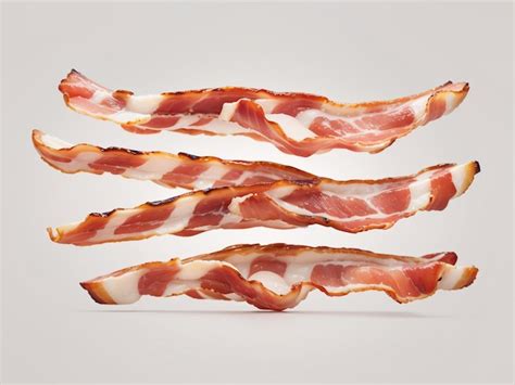 Premium Photo Cooked Bacon Slices Isolated On Transparent Or White