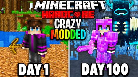 I Survived 100 Days Of CRAZY MODDED Hardcore Minecraft YouTube