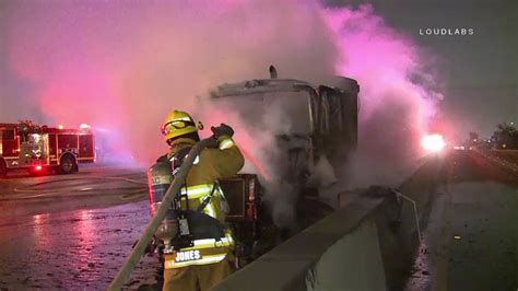 Lanes Reopen On 91 Freeway In Cerritos After Fiery Big Rig Crash Fuel