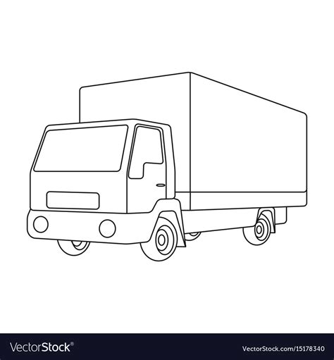 Truck with awningcar single icon in outline style Vector Image