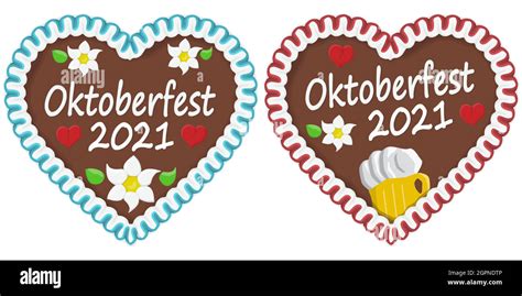 Oktoberfest Lebkuchenherzen Stock Vektorgrafiken Kaufen Alamy