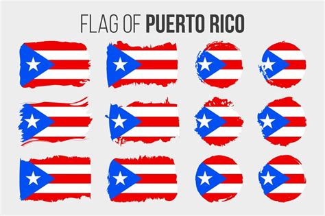 Premium Vector Puerto Rico Flag Illustration Brush Stroke And Grunge