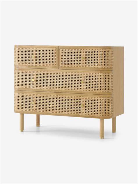 Buy Ankhara Chest Of Drawers In Natural Oak And Rattan From The Made Online Shop