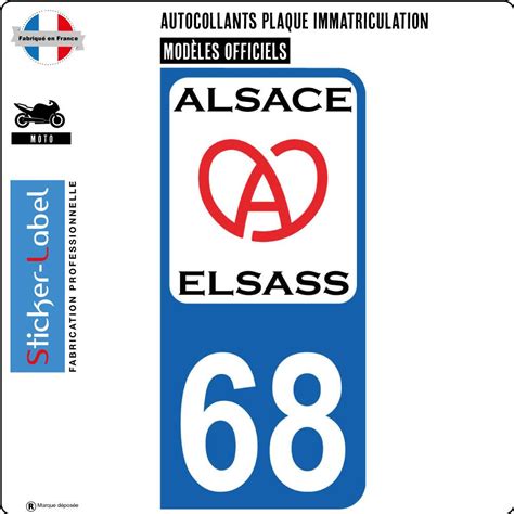 Alsace Elsass Ville Sticker Autocollant Plaque Immatriculation Moto