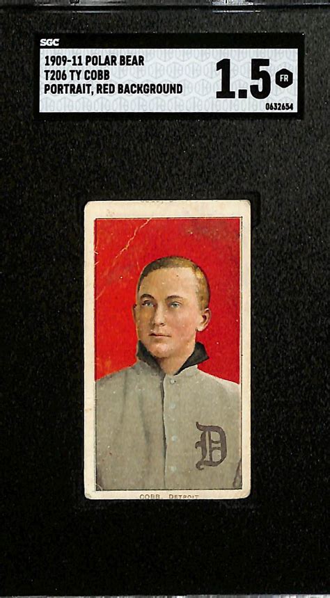 Lot Detail T Ty Cobb Hof Polar Bear Back Portrait Red