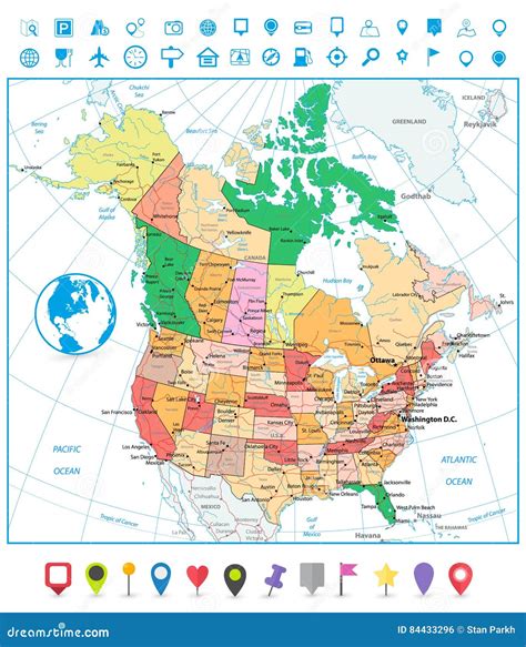 USA And Canada Large Detailed Political Map With States, Provinces And ...