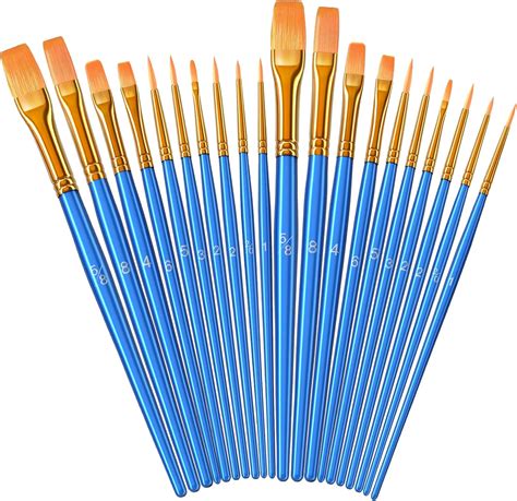 Paint Brush Set, 2 Pack 20 Pcs Paint Brushes for Acrylic Painting ...