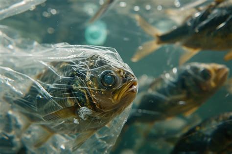 Premium Photo | Closeup of a fish covered in plastic