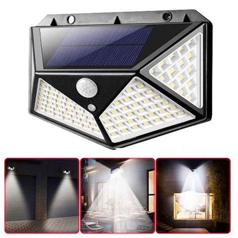 Refletor Lumin Ria Solar Leds Arandela Parede Muro Sensor