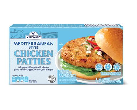 Kirkwood Mediterranean Or Mexi Cali Chicken Patties Aldi Us