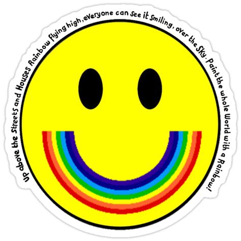 Rainbow Smiley Face Stickers By Grainwavez Redbubble