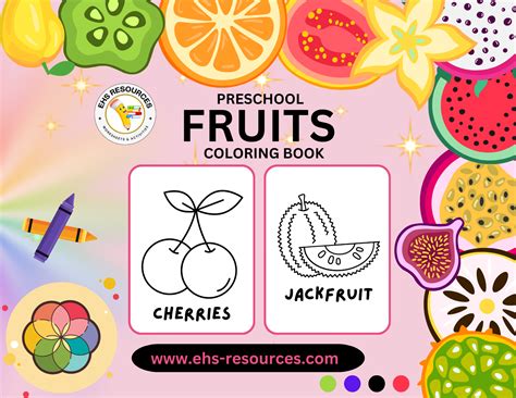 Preschool Fruits Coloring Printable Ehs Resources