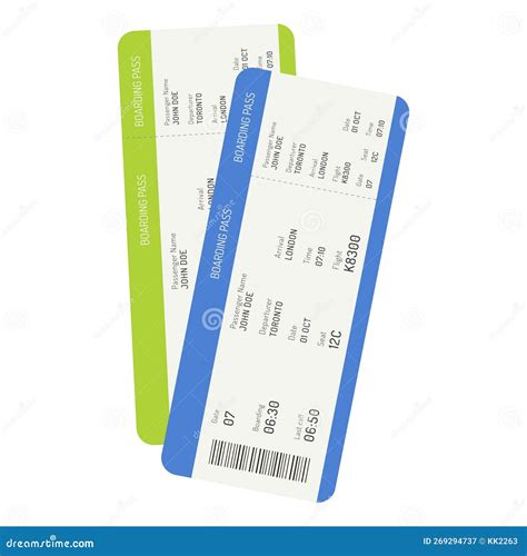 Two Color Airline Boarding Pass Stock Vector Illustration Of Airplane Symbol 269294737