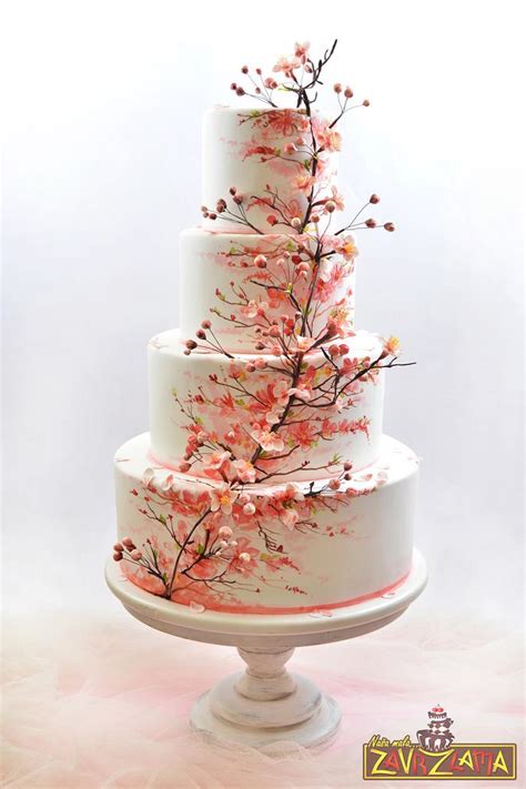 Cherry Blossom Wedding Cake - Decorated Cake by Nasa Mala - CakesDecor