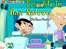 Mr Bean Trouble In Hair Salon - Mr Bean Games