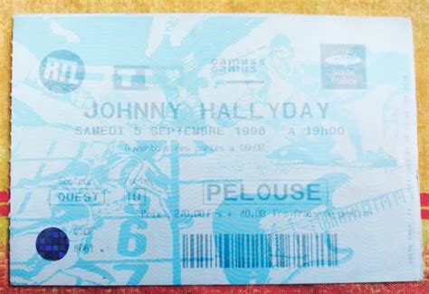 Ticket Billet Concert Johnny Hallyday Au Stade De France Le Septembre