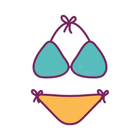 Bikini Line And Fill Style Icon Vector Design Stock Vector Illustration Of Vacation Summer