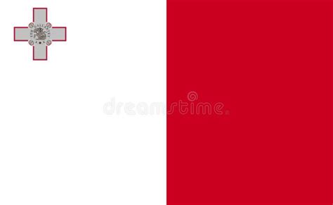 Bandeira Nacional Malta Sobre Fundo Branco Isolada Ilustra O Stock