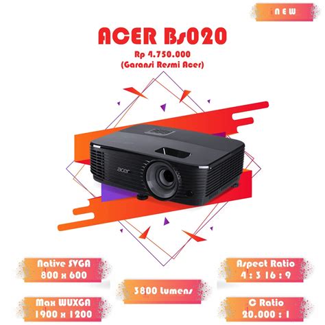 Jual Proyektor Acer Bs Lumens Svga Wuxga Hdmi Usb Speaker