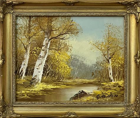 Grenon - Vintage 20th Century Oil Painting of a River Landscape with ...