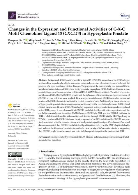 Pdf Changes In The Expression And Functional Activities Of C X C