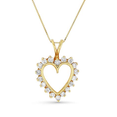 1 CT T W Diamond Sunburst Heart Outline Pendant In 14K Gold Zales