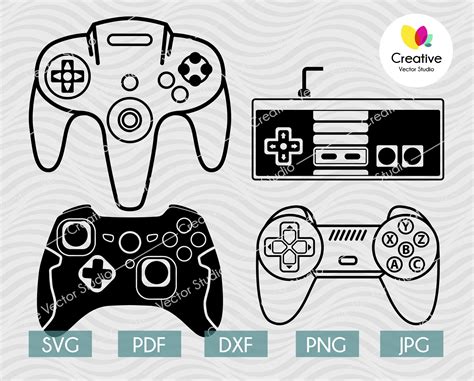 Video Game Old School Console Controllers Design Svg Instant Download