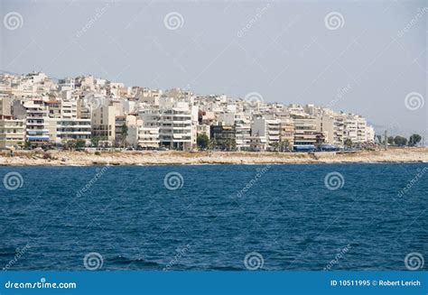 Athens Greece from the Port Stock Image - Image of blue, cityscape ...