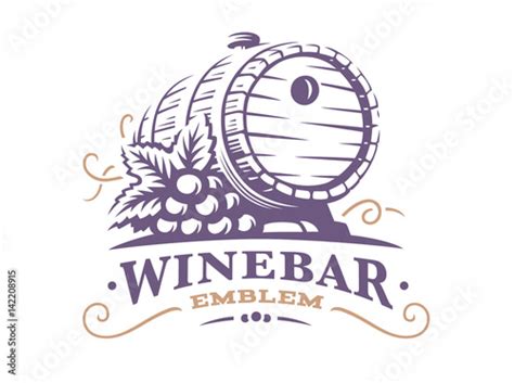 Wine Barrel Logo Vector Illustration Emblem Design On White