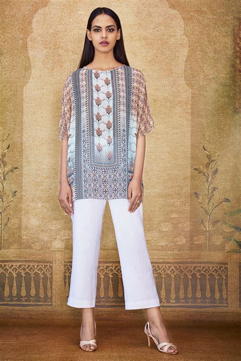 Anita Dongre Powder Blue Printed Tunic