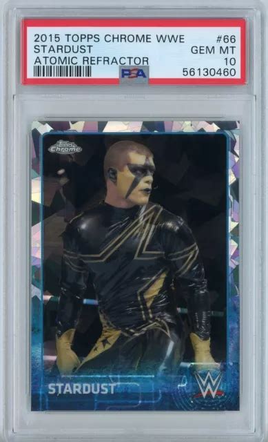 2015 TOPPS CHROME WWE 66 Stardust Cody Rhodes réfracteur atomique PSA