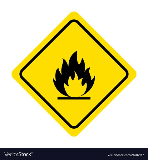 Flammable materials warning sign isolated Vector Image