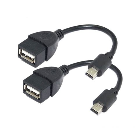 Saitech It 2 Pack Mini Usb Otg Cable For Digital Cameras Usb A Female To Mini Usb B 5 Pin