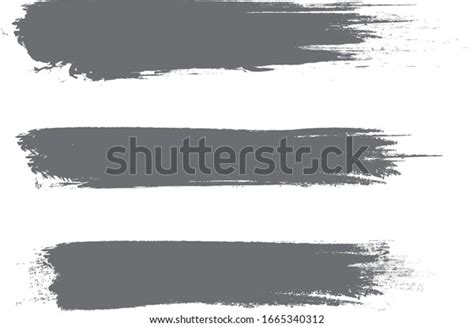 Gray Brush Stroke Set Isolated On Stock Vector Royalty Free