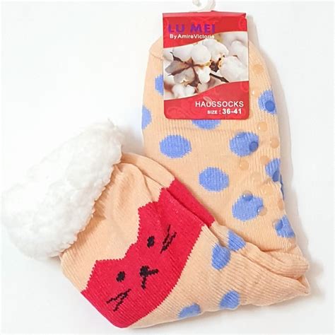 Warm Winter Socks with Fluffy Inner Lining of faux cotton