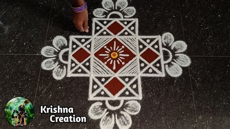 Easy Padi Kolam Design With X Dots Simple Friday Kolam Beautiful