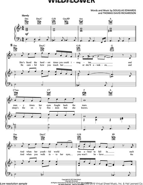 Skylark Wildflower Sheet Music For Voice Piano Or Guitar Pdf