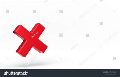 Wrong Cross Symbol Isolated 3d Rendering Stock Illustration 1753710866