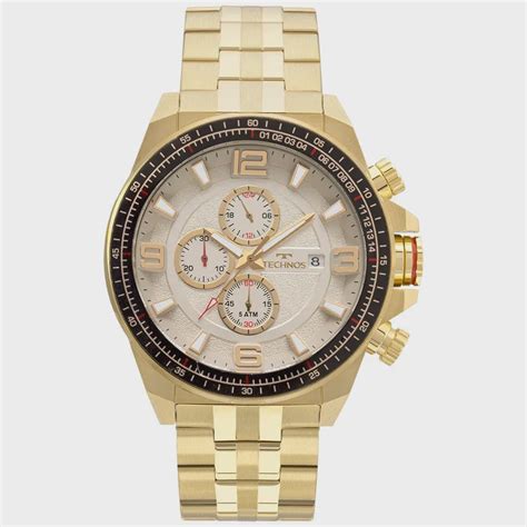 Relógio Technos Skymaster Masculino JS15FC 4X Dourado no Shoptime