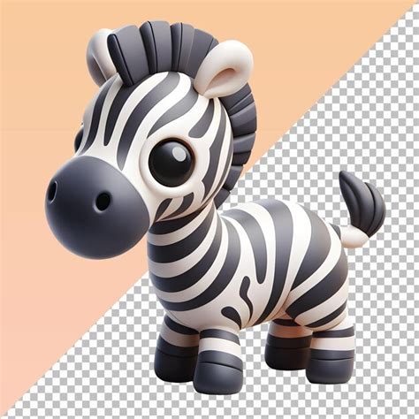 Zebra De Dibujos Animados Aislada Sobre Un Fondo Transparente Archivo