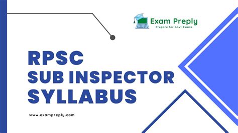 Rpsc Sub Inspector Si Syllabus Exam Pattern Exam Preply