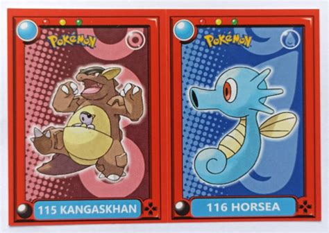 Pokemon Pokedex Sticker Ef 115 116 Kangaskhan Horsea Edition Peru