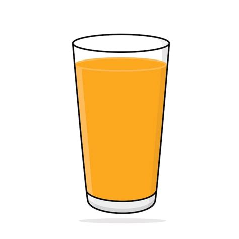 Vetor De Desenhos Animados De Suco De Laranja Vetor Premium