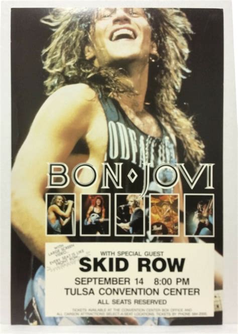 Bon Jovi Skid Row Original 1989 Concert Poster