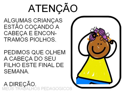 Meus Trabalhos Pedag Gicos Recados Para Os Pais Piolhos